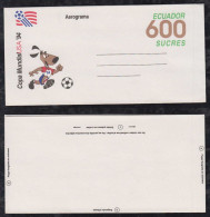 Ecuador 1994 Aerogramme Stationery ** MNH 600S Soccer - Equateur