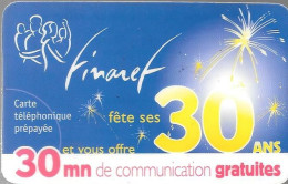 CARTE-PREPAYEE-KERTEL-Excel-FINAREF 30 ANS-Exp 30/09/2000-Code 3N°x4-Gratté-Plastic Fin- TBE - Altri & Non Classificati