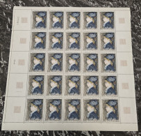 FEUILLE COMPLETE - 25 TIMBRES - RENOIR - YT N° 1570 - ANNEE 1968 - Feuilles Complètes