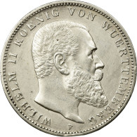 Monnaie, Etats Allemands, WURTTEMBERG, Wilhelm II, 3 Mark, 1909, Freudenstadt - Andere & Zonder Classificatie