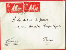 ESC De Saint-Pierre Et Miquelon (975) Pour Paris (75) - CAD Septembre 1943 - Timbre YT 303 - Covers & Documents