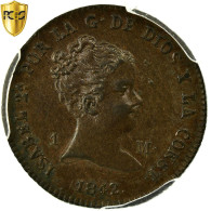 Espagne, Isabel II, Maravedi, 1842, Segovia, Cuivre, PCGS, SUP, KM:525.3 - Primeras Acuñaciones