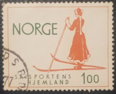 Norway 1Kr Used Stamp Skiing 1975 - Gebruikt