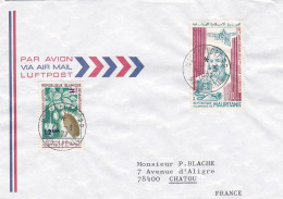 MAURITANIE -1977 - Lettre NOUAKCHOTT à  CHATOU -78 (France)...timbre Téléphone,végétal   ...cachet - Mauretanien (1960-...)