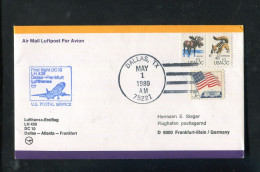 "USA" 1980, Erstflugbrief LH 439 Mit DC 10 "Dallas-Frankfurt" (R0033) - 3c. 1961-... Storia Postale