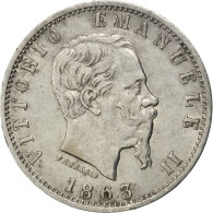 Italie, Vittorio Emanuele II, 20 Centesimi, 1863, Milan, Argent, TTB+, KM:13.1 - 1861-1878 : Victor Emmanuel II