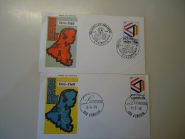 LUXEMBOURG  AND BELGIUM 2  FDC COVER 1969  BENELUX - 1967