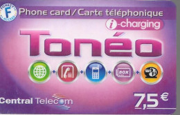 CARTE-PREPAYEE-CENTAL TELECOM-TONEO-7.5€-TELEPH ONIQUE-CHARGING-30/06/2010--T BE- - Autres & Non Classés