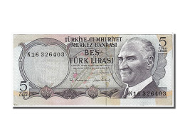 Billet, Turquie, 5 Lira, 1970, KM:185, NEUF - Turquie