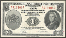 Netherland Indies Civil Administration NICA Indonesia 1 Gulden P-111 1943 XF+ - Indonesië