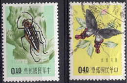 TAIWAN (= Formosa) :1958: Y.249-50 : Insectes Et Papillons.  Gestempeld / Oblitéré / Cancelled. - Used Stamps