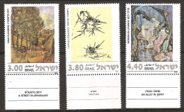 Israël Israel 1978 N° 675 / 7 Avec Tab ** Tableaux, Rue, Jérusalem, Glicksberg, Chardons, Zéfat Voiture à Cheval Levanon - Nuevos (con Tab)