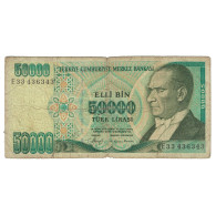 Billet, Turquie, 50,000 Lira, KM:204, TB - Türkei