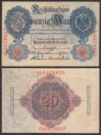 20 Mark 1914 Ro 47b Pick 46b VF (3) Serie Q UDR F 7-stellig      (27938 - Other & Unclassified
