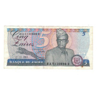 Billet, Zaïre, 5 Zaïres, 1982, 1982-11-17, KM:26a, TTB - Zaire