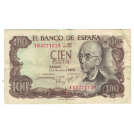 Billet, Espagne, 100 Pesetas, 1970, 1970-11-17, KM:152a, TB - 100 Pesetas