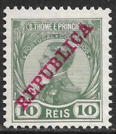 St. Thomas And Prince – 1912 King Manuel 10 Réis Mint Stamp - St. Thomas & Prince