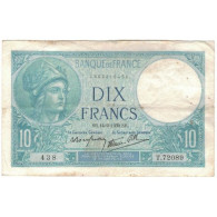 France, 10 Francs, Minerve, 1939, 1939-09-14, TB, Fayette:7.7, KM:84 - 10 F 1916-1942 ''Minerve''