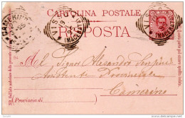 1895   CARTOLINA CON ANNULLO VISSO MACERATA - Entiers Postaux