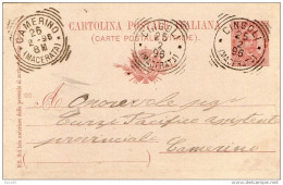 1896   CARTOLINA CON ANNULLO CINGOLI   MACERATA - Ganzsachen