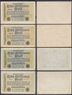 4 Stück Ros 105 10 Millionen Mark 1923 Verschiedene FZ   (30257 - Autres & Non Classés