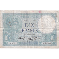 France, 10 Francs, Minerve, 1939, A.81589, TB, Fayette:7.24, KM:84 - 10 F 1916-1942 ''Minerve''