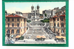 CARTOLINA POSTALE VIAGGIATA 1955 ROMA (ROMA), LAZIO, ITALIA: CHIESA DELLA TRINITÀ DEI MONTI 0048 POSTCARD - Churches