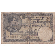 Belgique, 5 Francs, 1925, 1925-03-21, KM:108a, B - 5 Franchi