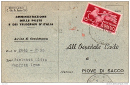 1948 CARTOLINA ESPRESSO - Posta Espressa/pneumatica