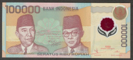 Indonesia 100,000 100000 Rupiah Polymer Soekarno & Hatta P-140 1999 UNC - Indonesië