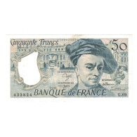 France, 50 Francs, Quentin De La Tour, 1991, U.69 433824, TTB, Fayette:67.17 - 50 F 1976-1992 ''quentin De La Tour''