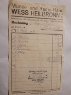 Rechnung - Wess Heilbronn - 1937 - 1900 – 1949