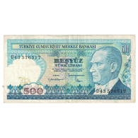 Billet, Turquie, 500 Lira, KM:195, TTB - Turquia