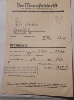 Rechnung - Der Manufakturist - Hannover - 1937 - 1900 – 1949