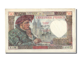 Billet, France, 50 Francs, 50 F 1940-1942 ''Jacques Coeur'', 1941, 1941-11-20 - 50 F 1940-1942 ''Jacques Coeur''