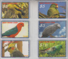 ISRAEL BIRD PARROT SET OF 6 CARDS - Papageien