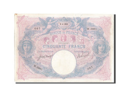 Billet, France, 50 Francs, 50 F 1889-1927 ''Bleu Et Rose'', 1911, 1911-04-08 - 50 F 1889-1927 ''Bleu Et Rose''