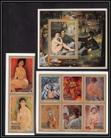 Manama - 3156d N° 808/815 B Bloc 160 B French Nudes Peinture Tableaux Paintings ** MNH Gauguin Renoir Non Dentelé Imperf - Nudi