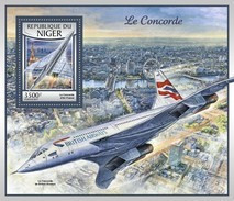 NIGER 2017 SHEET CONCORDE AVIATION PLANES AVIONES AVIACION Nig17118b - Niger (1960-...)