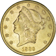 Monnaie, États-Unis, 20 Dollars, $20, Double Eagle, 1889, San Francisco, TTB+ - 20$ - Double Eagles - 1877-1901: Coronet Head (Tête Couronnée)