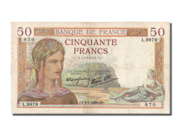 Billet, France, 50 Francs, 50 F 1934-1940 ''Cérès'', 1939, 1939-03-09, TTB - 50 F 1934-1940 ''Cérès''