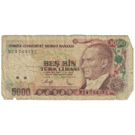 Billet, Turquie, 5000 Lira, 1990, KM:198, AB - Türkei