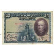 Billet, Espagne, 25 Pesetas, 1928, 1928-08-15, KM:74b, TB - 1-2-5-25 Peseten