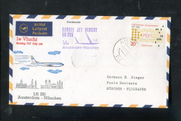 "NIEDERLANDE" 1968, Erstflugbrief LH 285 Mit Boeing 737 City Jet "Amsterdam-Muenchen" (R0049) - Correo Aéreo