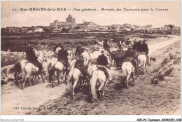 AIDP2-TAUREAUX-0098 - Les Stes-maries-de-la-mer - Vue Générale - Arrivée Des Traveaux Pour La Course  - Stiere