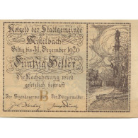 Billet, Autriche, Mistelbach, 50 Heller, Monument 1920-12-31, SPL Mehl:FS 614b - Oesterreich