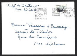 Flâmula Do '25 De Abril, Dia Da Liberdade' 1974. Sol Brilha. Liberdade. Democracia. Pennant Of 'April 25th, Freedom Day' - Cartas & Documentos