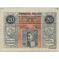 Billet, Autriche, Loosdorf, 20 Heller, Portrait 1920-12-31, SPL, Mehl:FS 563a - Austria