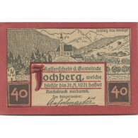 Billet, Autriche, Jochberg, 40 Heller, Eglise 1921-01-31, SPL, Mehl:FS 419a - Oesterreich