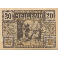 Billet, Autriche, Mistelbach, 20 Heller, Monument 1920-12-31, SPL Mehl:FS 614b - Austria